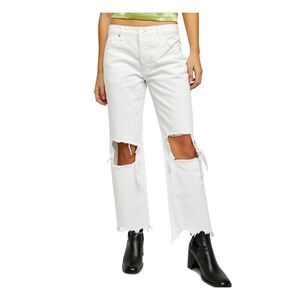 NWT WE THE FREE Womens White Ripped Jeans Size: 27